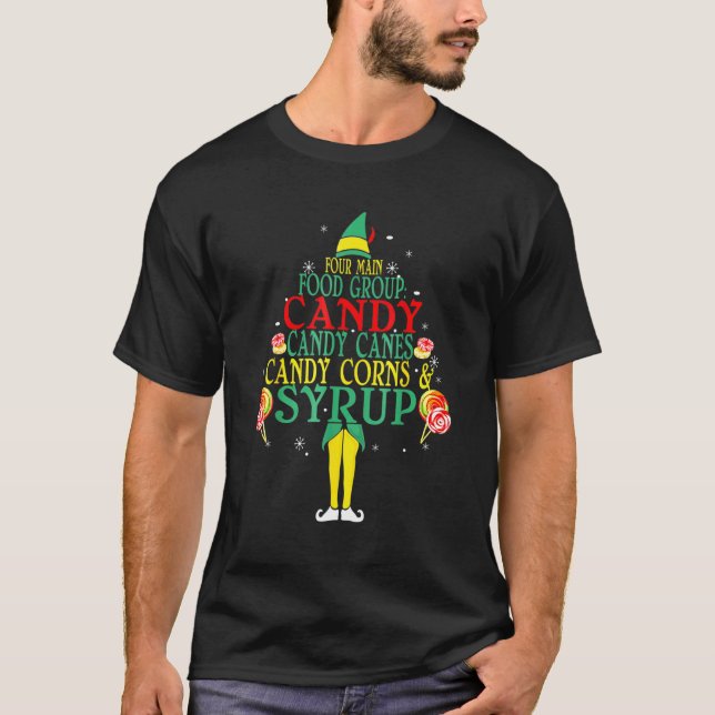Camiseta Cuatro principales grupos de alimentos Navidades d (Anverso)