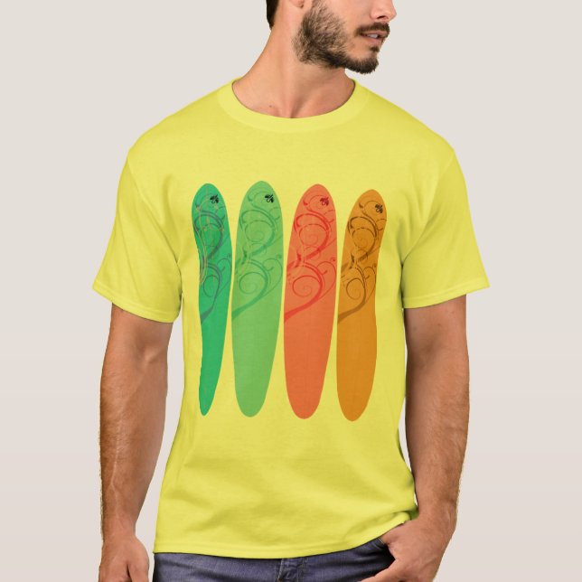 Camiseta Cuatro tablas de surf (Anverso)