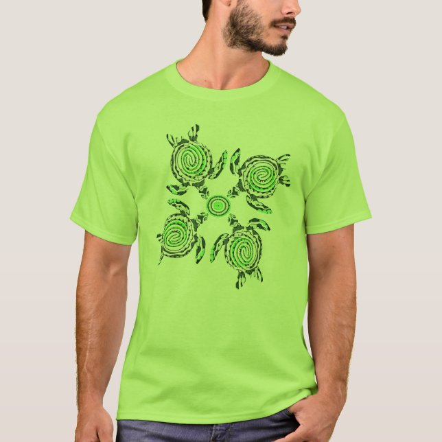 Camiseta Cuatro tortugas verdes: Punto de arte, (Anverso)