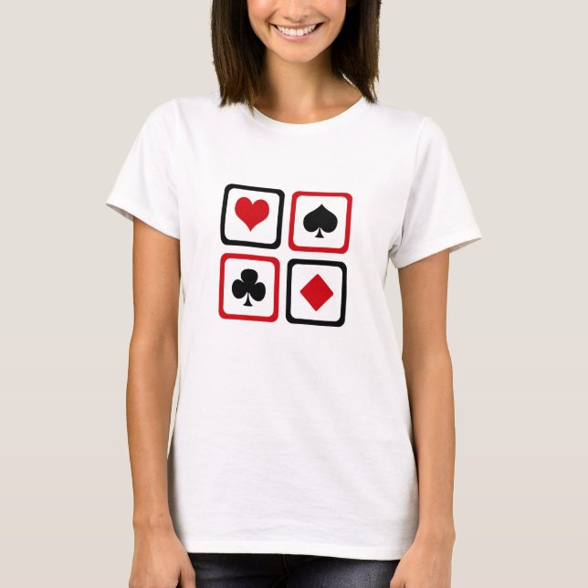 Camiseta Cuatro trajes de cartas (Anverso)