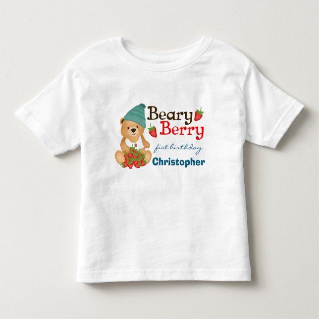 Camiseta Cub Beary Berry de primer cumpleaños (Anverso)