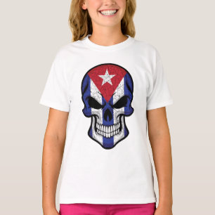 Camiseta Cuba: Bandera de cráneo sonriente