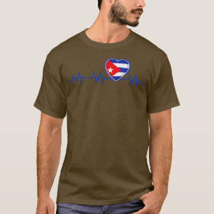 Camiseta Cuba: Bandera de latido impulsa nacionalidad cuban