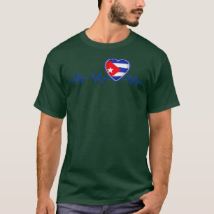 Camiseta Cuba: Bandera de latido impulsa nacionalidad cuban