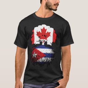 Camiseta Cuba Bandera de raíces cubanas canadienses de árbo