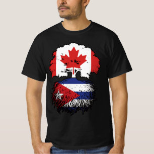 Camiseta Cuba Bandera de raíces cubanas canadienses de árbo