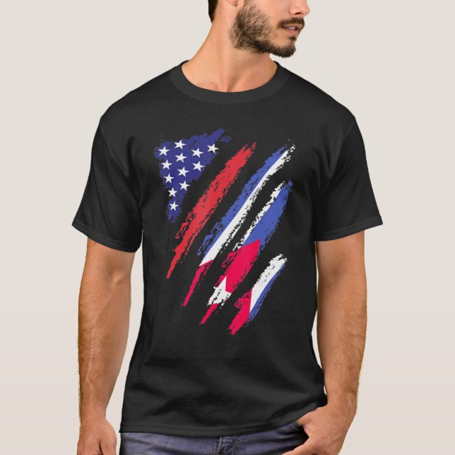 Camiseta Cuba Bandera estadounidense cultivada Mont Patriot (Anverso)