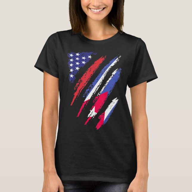 Camiseta Cuba Bandera estadounidense cultivada Mont Patriot (Anverso)