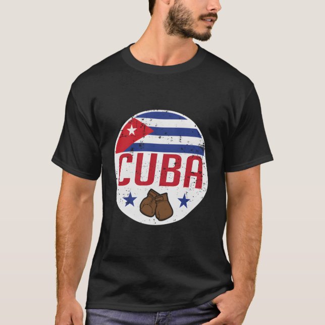 Camiseta Cuba Boxeo Club Gym Boxeador Guantes Bandera Parti (Anverso)