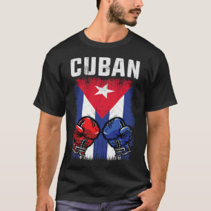 Camiseta Cuba Boxeo Con Guantes Y Bandera Cubana