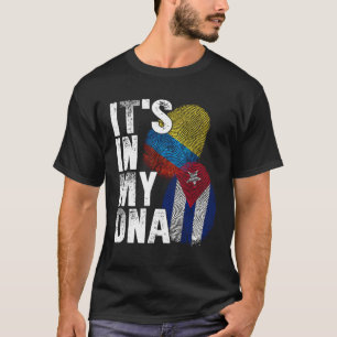 Camiseta Cuba Colombia Está En Mi ADN Orgullo Colombiano Cu