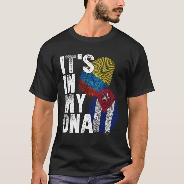Camiseta Cuba Colombia It s In My DNA Colombian Pride Cuban (Anverso)