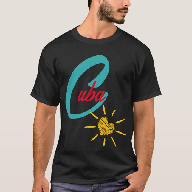 Camiseta Cuba con corazón soleado (Anverso)