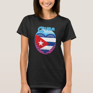 Camiseta Cuba Corazón retro Ciudad de La Habana Bandera Cub