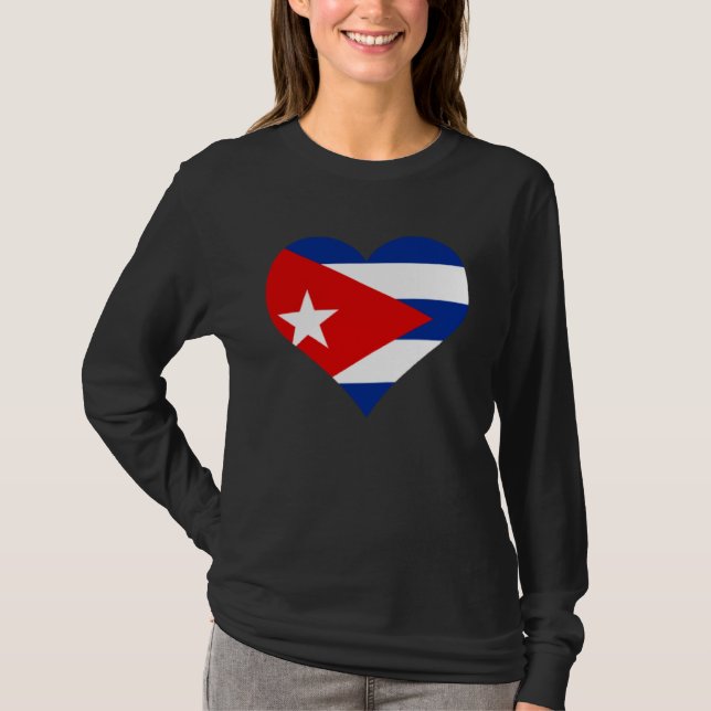 Camiseta Cuba Flag Heart Cuba  Love Cuba (Anverso)