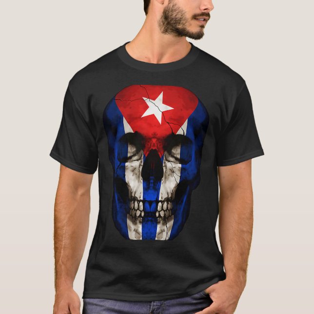 Camiseta Cuba Flag Skull Cuban Roots Proud Patriotic (Anverso)