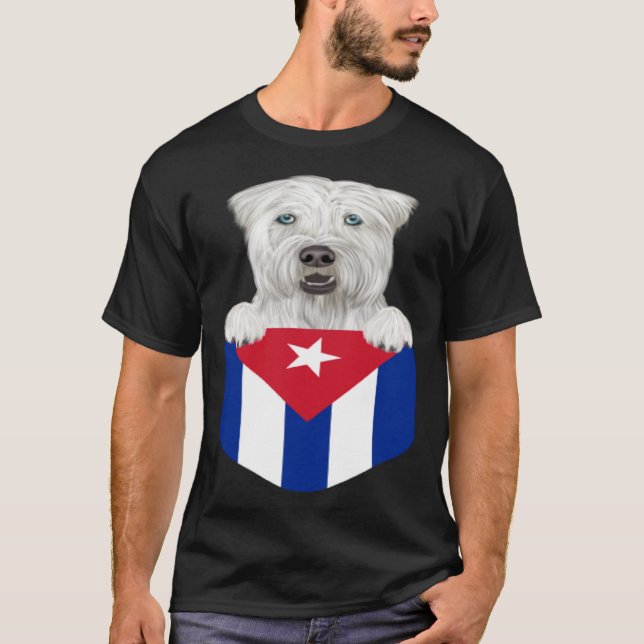 Camiseta Cuba Flag Soft Coated Wheaten Terrier Dog In Pocke (Anverso)