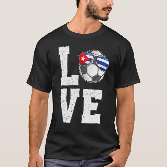 Camiseta Cuba Fútbol amar la bandera de un hincha cubano (Anverso)