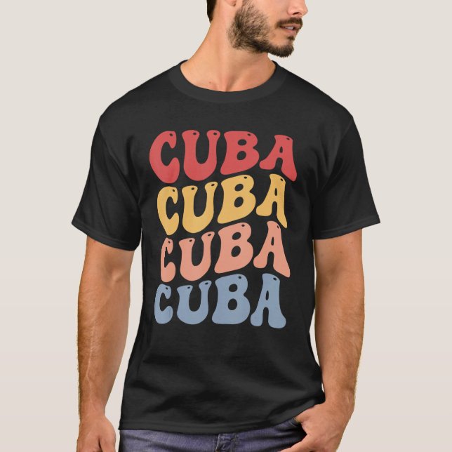 Camiseta Cuba Groovy Retro Cuban (Anverso)
