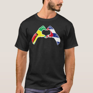 Camiseta Cuba Guyana Bandera el corazón cubano guyanés