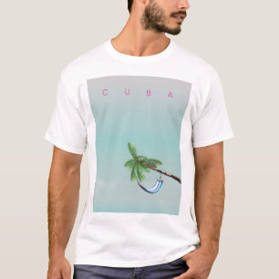 Camiseta Cuba Hamaca Impresión de vacaciones al estilo vint