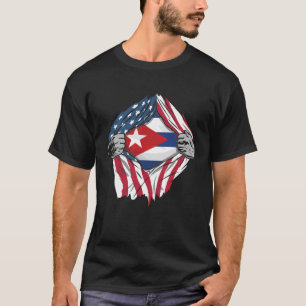 Camiseta Cuba Libre Bandera Americana Bandera Cuba Diseño C