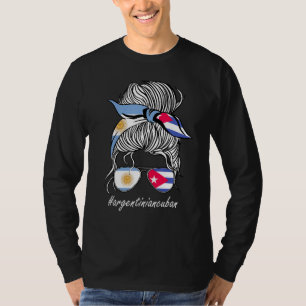 Camiseta Cuba Mujeres Bandera Argentina Raíces Chica País C