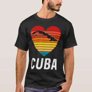 Camiseta Cuba Orgullo cubano mapa de ADN bandera retro vint