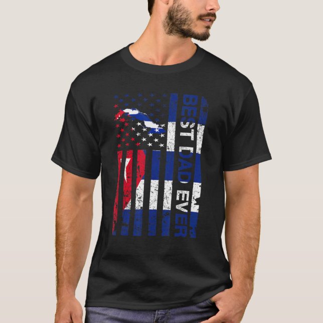 Camiseta Cuba: Papá cubano usa el día de los padres norteam (Anverso)