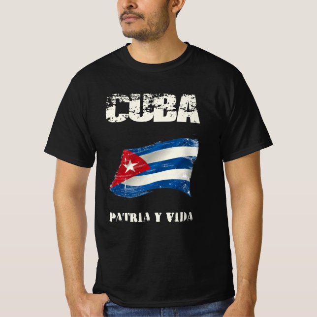 Camiseta Cuba patria y vida libertad para Cuba viva Cuba li (Anverso)