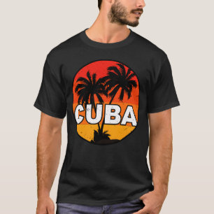 Camiseta Cuba Retro 70s Atardecer Vacaciones Viaje Surf vin