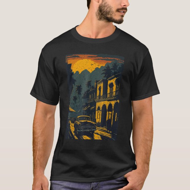 Camiseta Cuba Retro Orgullo cubano estilo de los años 70 (Anverso)