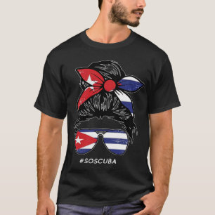 Camiseta Cuba SOS Chica cubana Girlfriend Cuba Messy Bu