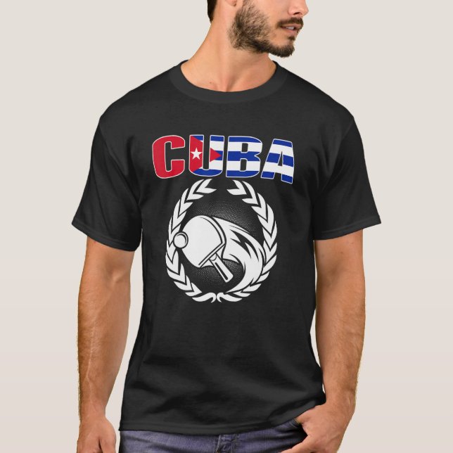 Camiseta Cuba Table Tennis   Cuban Ping Pong Supporter Spor (Anverso)