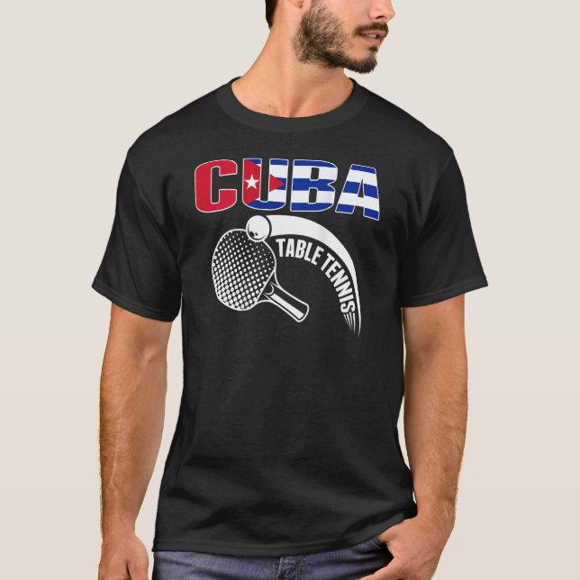 Camiseta Cuba Table Tennis   Cuban Ping Pong Supporter Spor (Anverso)