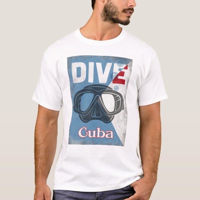 Camiseta Cuba Vintage máscara de buceo Scuba (Anverso)