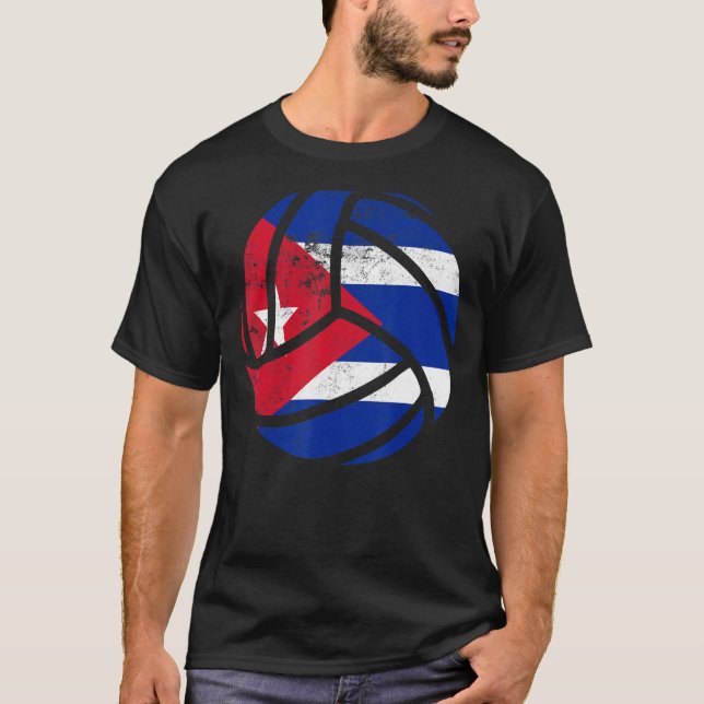 Camiseta Cuba Voleibol Cubano Bandera Hombres de Voleibol M (Anverso)