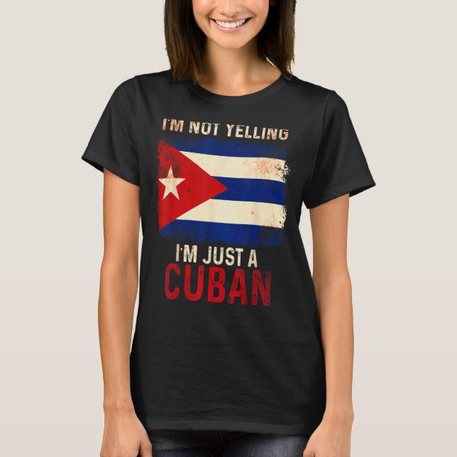 Camiseta Cuba  Yelling Cuban Flag Havana (Anverso)