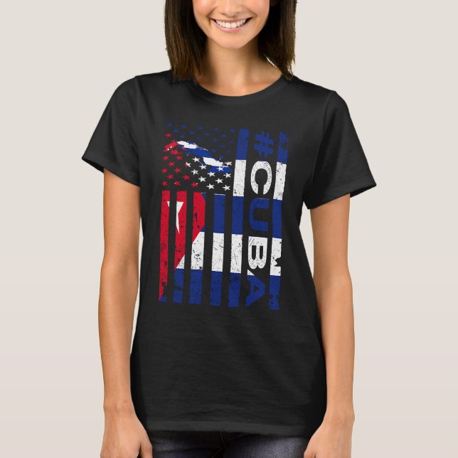 Camiseta Cuban American Flag  Cuba USA Pride (Anverso)