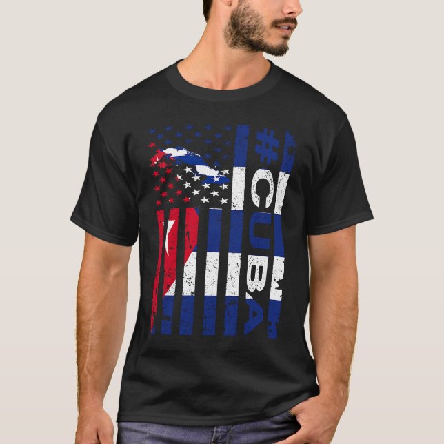 Camiseta Cuban American Flag  Cuba USA Pride (Anverso)