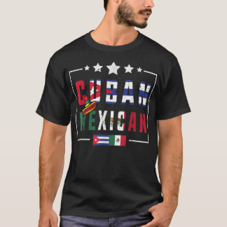 Camiseta Cuban and Mexican Flag shirt Half Cuban Half Mexic