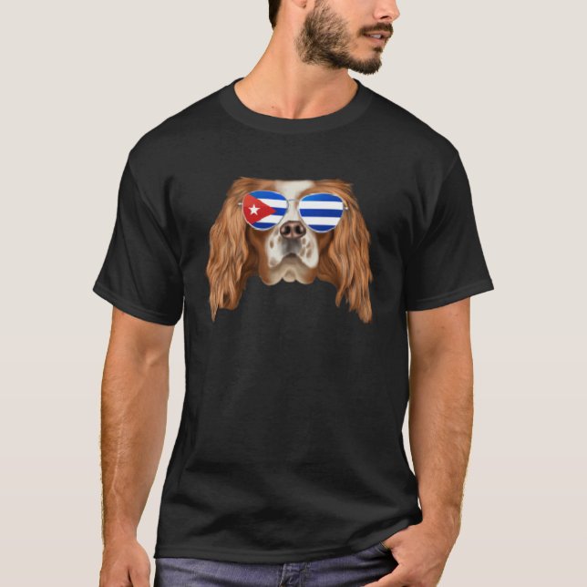 Camiseta Cuban Flag English Toy Spaniel Dog Cuba Pocket (Anverso)