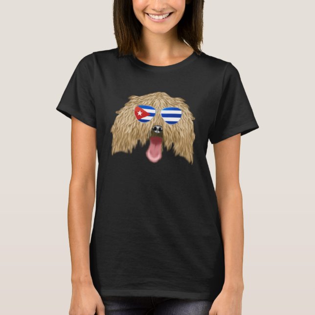 Camiseta Cuban Flag Komondorok Dog Cuba Pocket (Anverso)