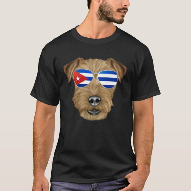 Camiseta Cuban Flag Lakeland Terrier Dog Cuba Pocket (Anverso)