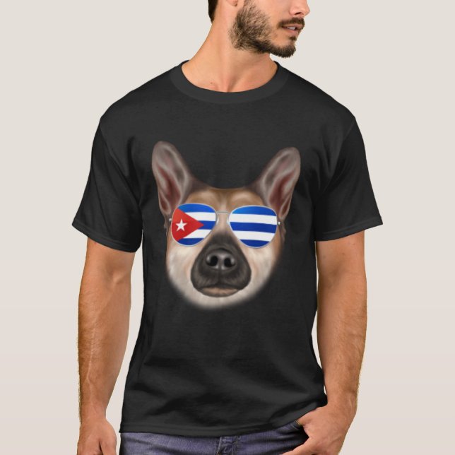 Camiseta Cuban Flag Norwegian Buhund Dog Cuba Pocket (Anverso)