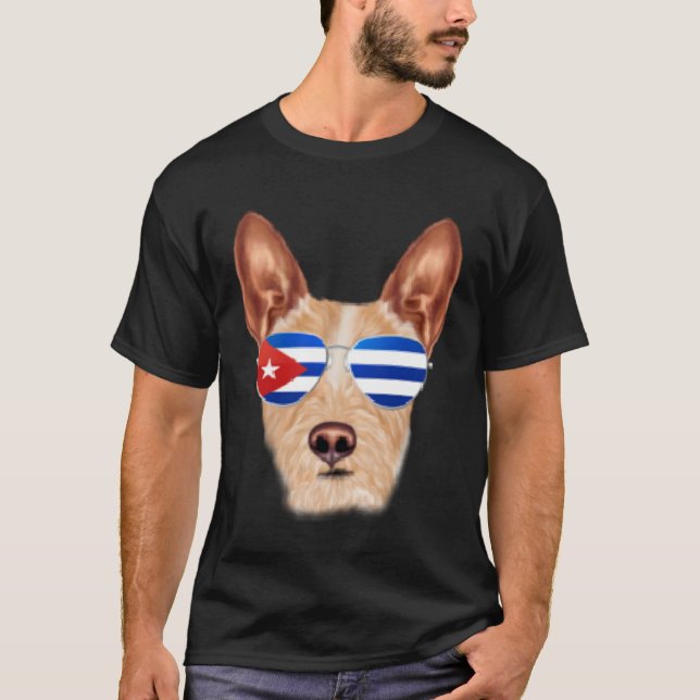 Camiseta Cuban Flag Portuguese Podengo Pequeno Dog Cuba Poc (Anverso)