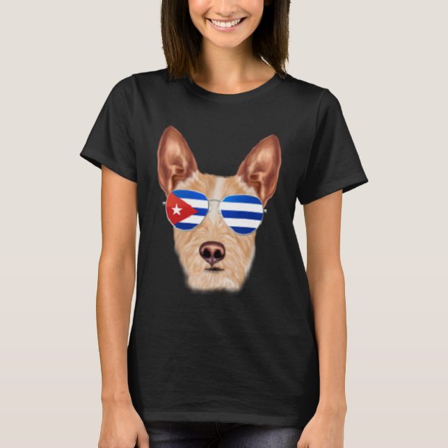 Camiseta Cuban Flag Portuguese Podengo Pequeno Dog Cuba Poc (Anverso)