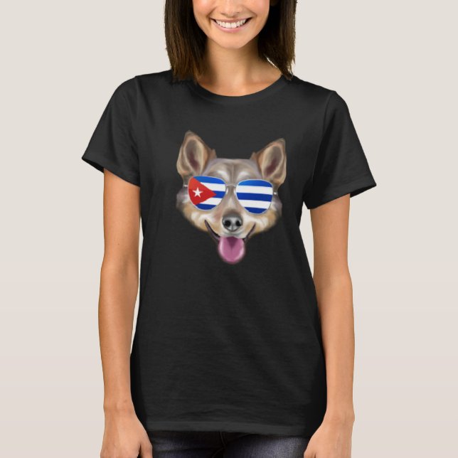 Camiseta Cuban Flag Swedish Vallhund Dog Cuba Pocket (Anverso)