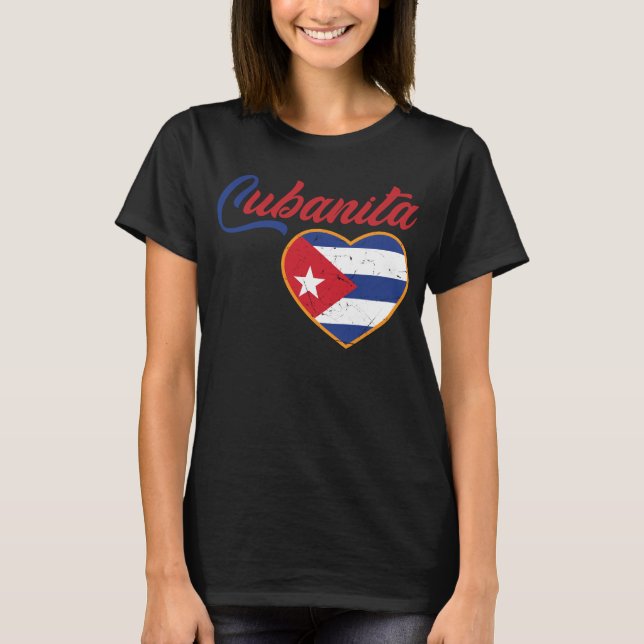 Camiseta Cubanita: Bandera cubana de los Chicas cubanos, Ch (Anverso)