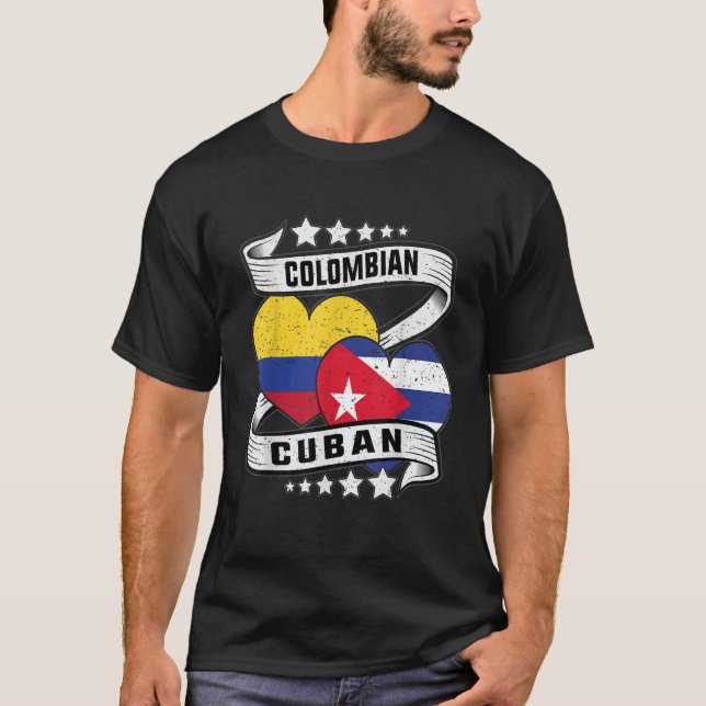 Camiseta Cubano colombiano para niños mitad colombiano y me (Anverso)